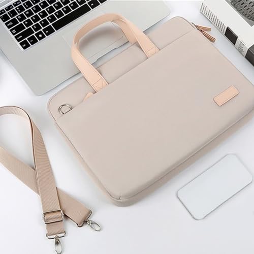 Aliuciku 14 15.6 Pulgadas Funda Portátil Bolsa Bandolera Ordenador Maletin Portátil para, con Bolsillos para Guardar Accesorios (Color : Beige, Size : 14 Inch) - imagen 3