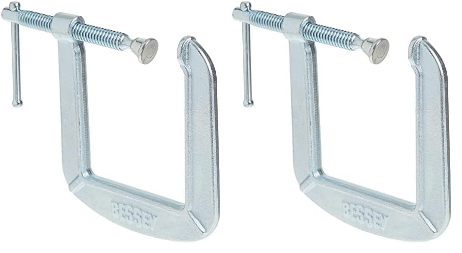 BESSEY CM34DR Drop Forged, C-Clamp, 3-Inch x 4-1/2-Inch, Deep Reach C Clamp (Pack of 2)