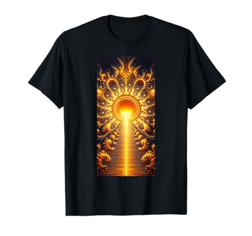 Arte Fractal Sunburst - Diseño abstracto de energía brillante Camiseta