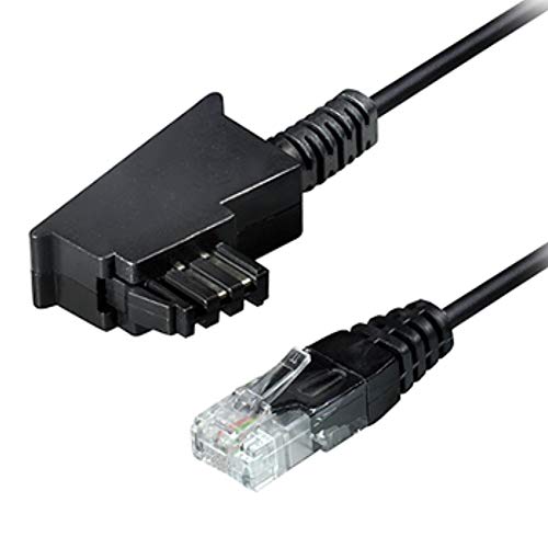 Sat-Fox 15m TAE RJ45 DSL VDSL Internet Kabel - schwarz - für Fritz Box/Speedport WLAN Voip Router IP Anschlußkabel