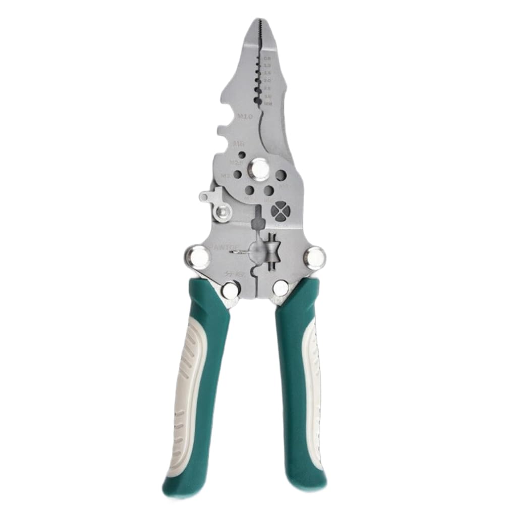 Littimoon Multifunctional Foldable Wire Stripper Cable Cutter Pliers Electrician Cable Cutting Wiring Stripping Tools Multifunctional Foldable Wire Stripper Crimper Cable Cutter Pliers