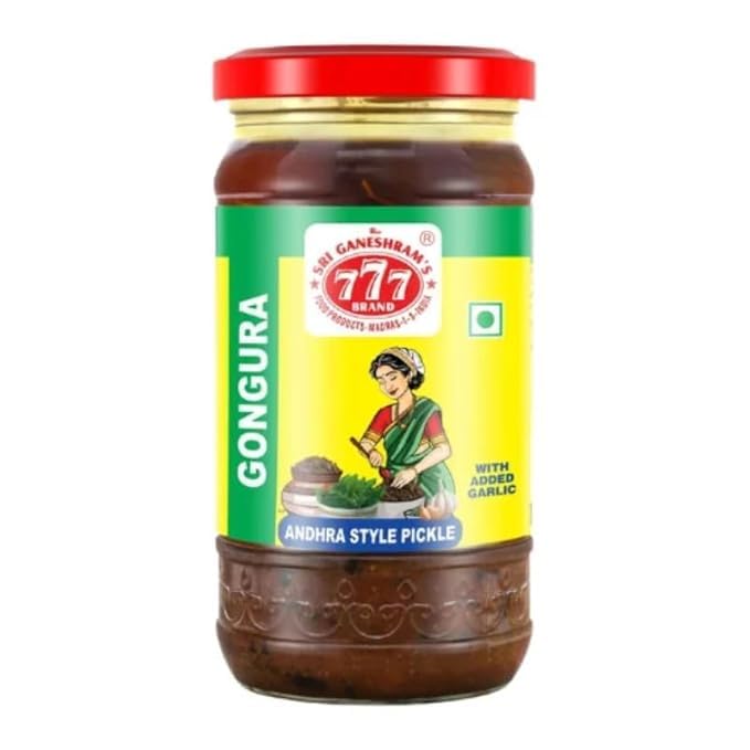 777 Andhra Style Gongura Pickle Pack of 2 x 300g | Traditional Roselle Leaf Pickle | Spicy Andhra Achar-image-49