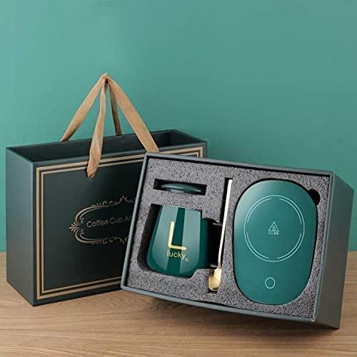 Elysian Stores Coffee & Tea Mug with Auto Shut Off Desk Heated Warm Hot Plate for Gifting Home Use (Multicolor)