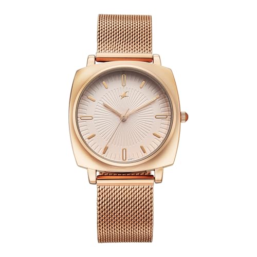 Image of Fastrack Stunners X Quartz Analog with Rose Gold Dial Rose Gold Stainless Steel Strap Watch for Girls - 68043WM06