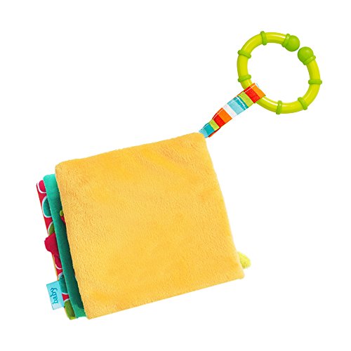 Fehn Soft-fotoboek, voelboek van stof met dierenmotieven, 8 pagina's met piepschaal, papier en spiegel voor baby's en… - Image 3