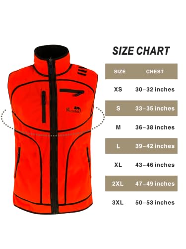 Image of Orange Reversible Hunting Vest for Men | Orange Camo, Windproof, Waterproof, Silent Fleece, Multi-Pocket, Outdoor Hunting, Shooting, Hiking