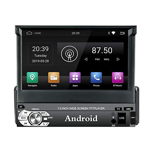 KKXXX KXT3 1 DIN Android 9.0 Auto Radio 1GB RAM 16GB ROM Am FM RD 7 Pulgadas TFT Capcitive Pantalla Táctil Wi-Fi BT 4.0 Soporte de Navegación GPS Cámara de Visión Trasera Enlace Espejo