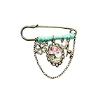  Broche imperdible Garden - hecho a mano - (vintage, encaje, camafeo, joya, piedra, romántico, floral, victoriano, shabby chic, bronce, lazo)