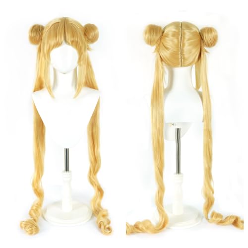 Perruque de cosplay d'anime ondulée sans nœuds pour fêtes et Halloween