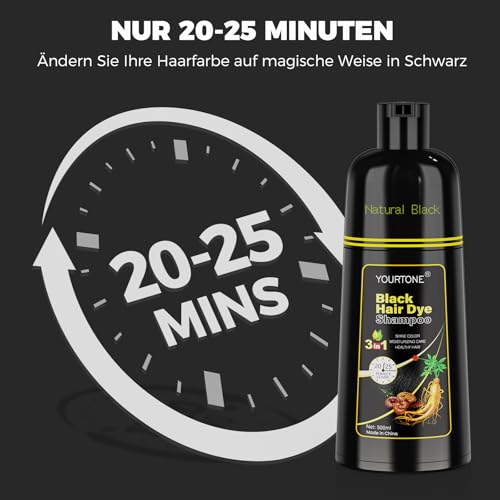 Black Hair Dye Shampoo, Haarfarbe Schwarz Haarfarbeshampoo – Ansicht 5