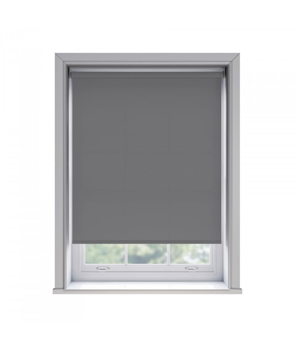 New Edge Blinds - Blackout Roller Blind - 85cm - Slate Grey