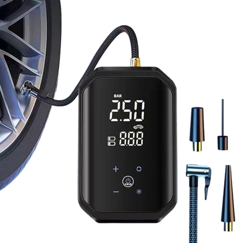 Bomba De Aire Portátil | Inflador Para Neumáticos De Bicicleta,Bomba Eléctrica Compacta Con Pantalla Digital Para Neumáticos De Coche, Artículos Deportivos Y Motos