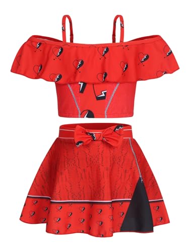 COTRIO Girls Bathing Suit for Toddler Princess Swimsuits Girls' Swimwear Ruffle 2-Piece Bikini Sets Swimming Suit