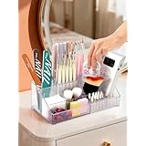 LIARTY ネイルドリルホルダー:アクリルネイルドリルビットホルダー メイクアップオーガナイザーケース ブラシ用 - ドレッサーカウンタートップとバスルームバニティ用の美容化粧品収納ボックス