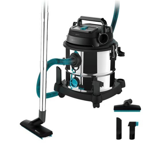 Cecotec Aspirador de Sólidos y Líquidos de 20 L Conga Rockstar Wet & Dry Steel Neo. 1400W, 22 kPa, Depósito 20L, Aspirador y Soplador, Estructura Metálica, 4 Accesorios, Ruedas, Radio de Acción 5m