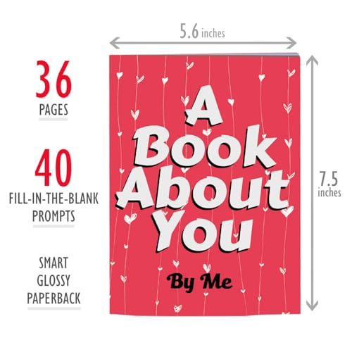 Image of Book About You Romantic Gift for Girlfriend Boyfriend, Love Message Fill in Book for Couples, Birthday Anniversary Valentine Gift for Her Him