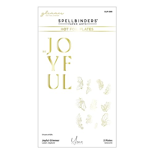 Spellbinders Joyful Glimmer Hot Foil Plate from The De-Light-Ful Christmas Collection by Yana Smakula, METAL