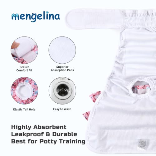 Image of Reusable Dog Diapers Female, Floral Print, M, 3 Pack