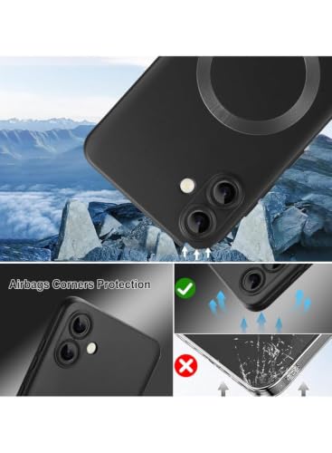 Image of DIZORO Samsung A07 5g Case, Compatible with Mag Safe Back Cover, Matte Luxury Metallic Luster Flexible TPU Wireless Charging Shockproof Case with Camera Protector