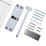 BE-TOOL Stainless Steel Automatic Adjustable Spring Hydraulic Door Closer Heavy Duty Auto Closer for Residential and Commercial Doors, White