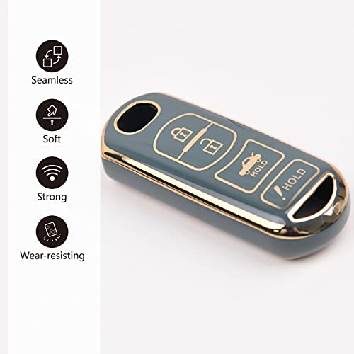 For Mazda Key Fob Cover Car Key Case Cx-7 Mx-5 Cx-3 6 9 Soft Tpu Shell Keychain 4 Bottom Covers Keychains Smart Remote Accessories (Mzd-A11J4-Gray) #TOP28