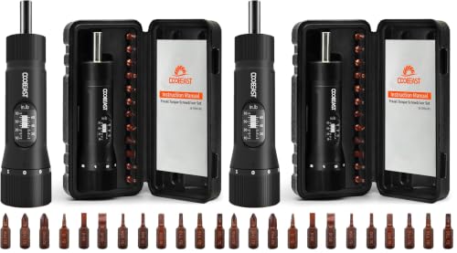 Image of coobeast 13Pcs Preset Torque Screwdriver with S2 Bits, 1 /4 inch Drive Torque Wrench Screwdriver Set for Maintenance, Tools, Bike Repairing and Mounting, Inch Pound Torque Range 10-70 In-lb (Pack of 2)