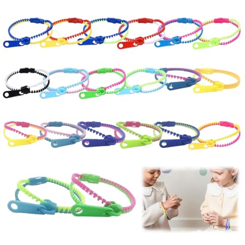20 piezas pulseras con cremallera de colores mezclados, Pulseras de...