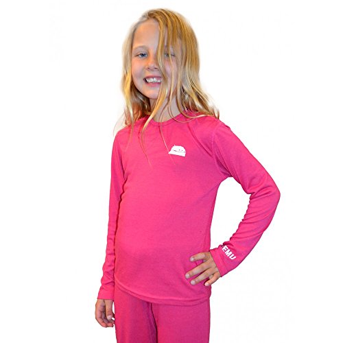Winterkids Zemu Girls Solid First Layer Long Sleeve Crewneck (Mountain Berry)-XS