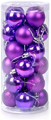 Ectkuee 24pcs Christmas Tree Baubles Red Balls Onaments Shatterproof Decorations by Art Beauty,wedding decoration (40mm-Mixed)