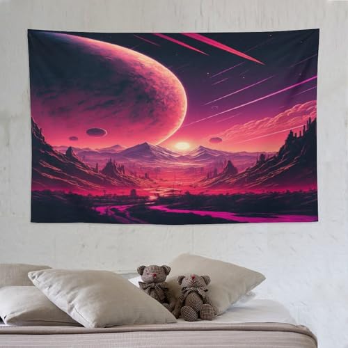 Tapisserie coucher de soleil drapé occultant défauts muraux salon