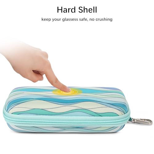 Image of Double Eyeglasses Case Hard Shell Dual Sunglasses Organizer with Zipper Closure Travel Eyewear Storage for Vehicle