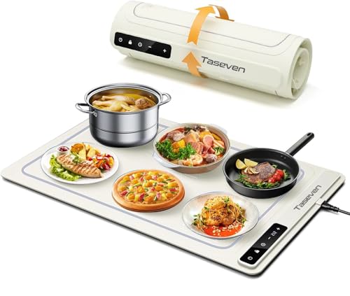 Food Warming Mat, Silicone Heating Tray with 7 Temperature Settin...