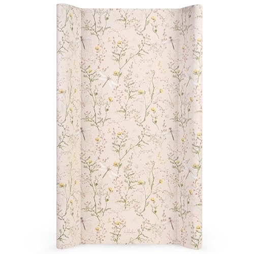 Matelas a langer pour bébé KikkaBoo SECRET GARDEN, matelas a langer en PVC souple 80x50 cm, imperméable et portable, beige
