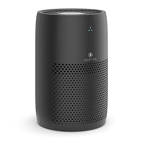 Medify MA-22 Air Purifier with H13 True HEPA Filter | 330 sq ft Coverage | for Allergens, Smoke, Smokers, Dust, Odors, Pollen, Pet Dander | Quiet 99.9% Removal to 0.1 Microns | Black, 1-Pack