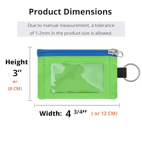Image of RFID Blocking Travel Wallet with Adjustable Lanyard, Small Nylon Zipper Pouch and Badge Holder for ID, Credit Cards, Cash, Keys, Commuters (Green)