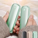 YUSIDO 充電式カイロ 10000mAh大容量 1台2役 モバイルバッテリー 長時間連続使用 3段階温度調節 急速発熱 ハンドウォマー 電気 usb モバイルカイロ 超軽量 コンパクト 持ち運びやすい 冷え対策 エコ おしゃれ ギフト プレゼント 2個セット OT-S62 (ミント)