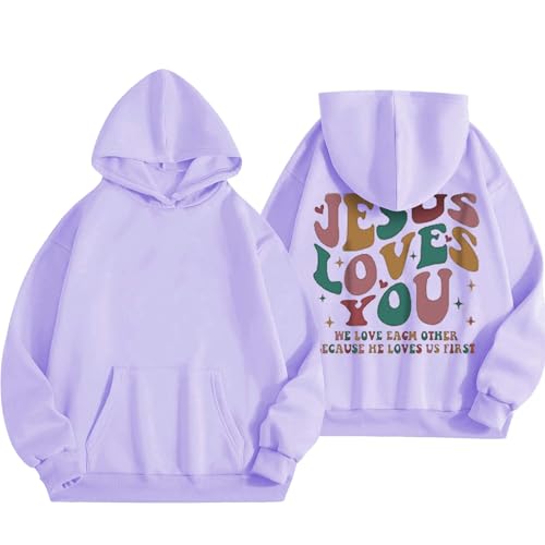 Moletons com capuz cristãos para mulheres, superdimensionados, leves, confortáveis, roupas preppy pa