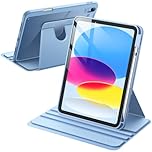 JETech Rotating Case for iPad (A16) 11th/10th Generation (2025/2022) with Pencil Holder, 360 Degree Rotation Protective Stand Cover Clear Back, Auto Wake/Sleep (Blue)