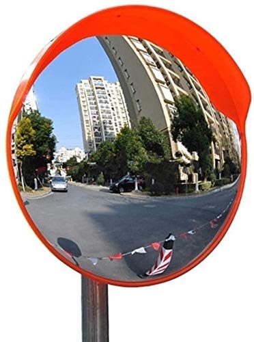Miroir de sécurité convexe extérieur rouge en plastique durable pour trafic et signalisation