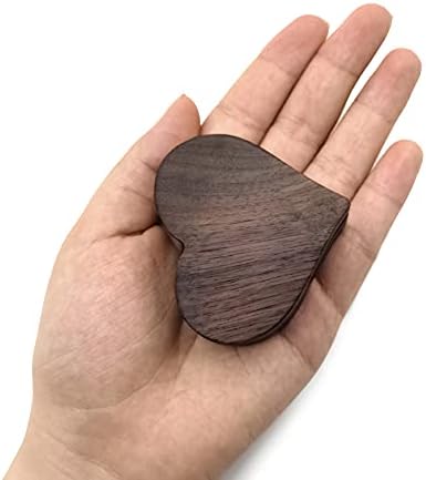 Wooden Ring Box, Jewelry Box Heart Shape Ring Holder Case Ring Box with Cushion for Wedding Proposal Engagement