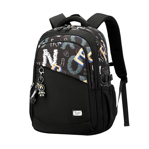 VIDOSCLA Mochila escolar infantil para meninas e alunos do ensino fundamental, A004# Letra azul, Large