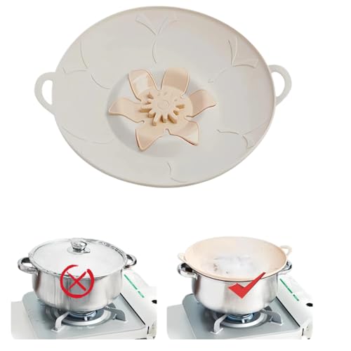 Reusable Silicone Spill Stopper Lid Boil-Over Safeguard for Pots & Saucepans Universal Anti-Overflow Cover for Soup Pasta Chai Tea & Milk Multi-Function Tool BPA-Free Heat Resistant