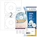 Produktbild HERMA 4471 CD DVD Etiketten inkl. Zentrierhilfe blickdicht, 100 Blatt, Ø 116 mm, 2 pro A4 Bogen, 200 Stück, selbstklebend, bedruckbar, matt, blanko Papier Klebeetiketten Aufkleber, weiß