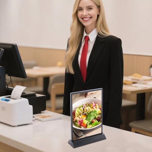 Support de panneau LED A4 double face avec port type C pour menu de table