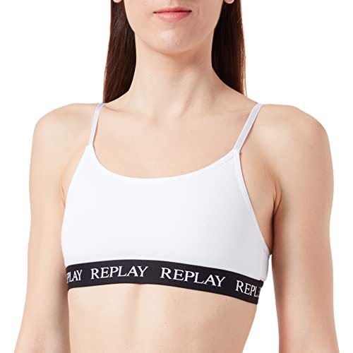 Replay Damen Bralette Größenverstellbar, W030 (Weiß), XL