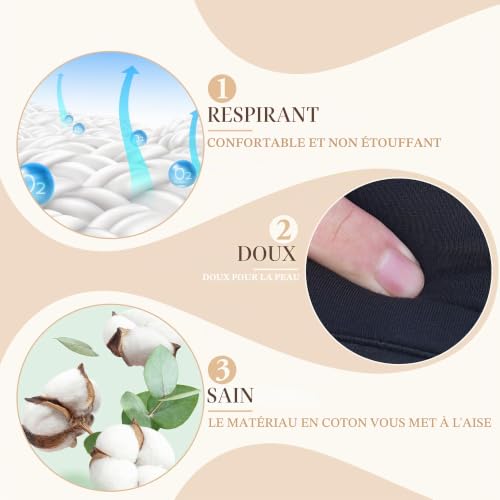 Freshme Masque de sommeil noir avec cache-oreilles, bloque la lumière et annule le bruit, pour hommes et femmes – vue 4