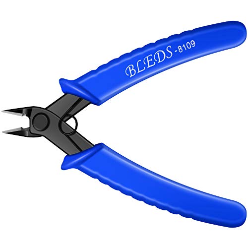 Flush Cutter Pliers, BS-8109 Wire Cutter, Flush Cutters, Nippers, Diagonal Cutter, Wire Cutters Side Cutter, Micro Shear Cutter Precision Electronics Siding Cutting Pliers 5 inch, Blue