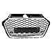 Auto-Front-Bumper Grill-Kühlergrill fit for Audi A3 / S3 8V 2017 2018 2018 2019 (REFFIT for Rs3. Stil) Autofront-Stoßfängergitter Auto Griller (Color : Chrome Emblem)