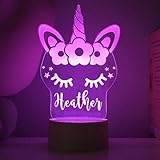 Personalized Unicorn Night Light, Unicorn Night Light, Girl's Room, Custom Night Light, Kid's...
