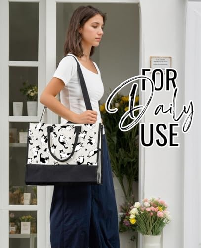 Bolsa Tote de lona para amantes de gatos tuxedo miniatura 4